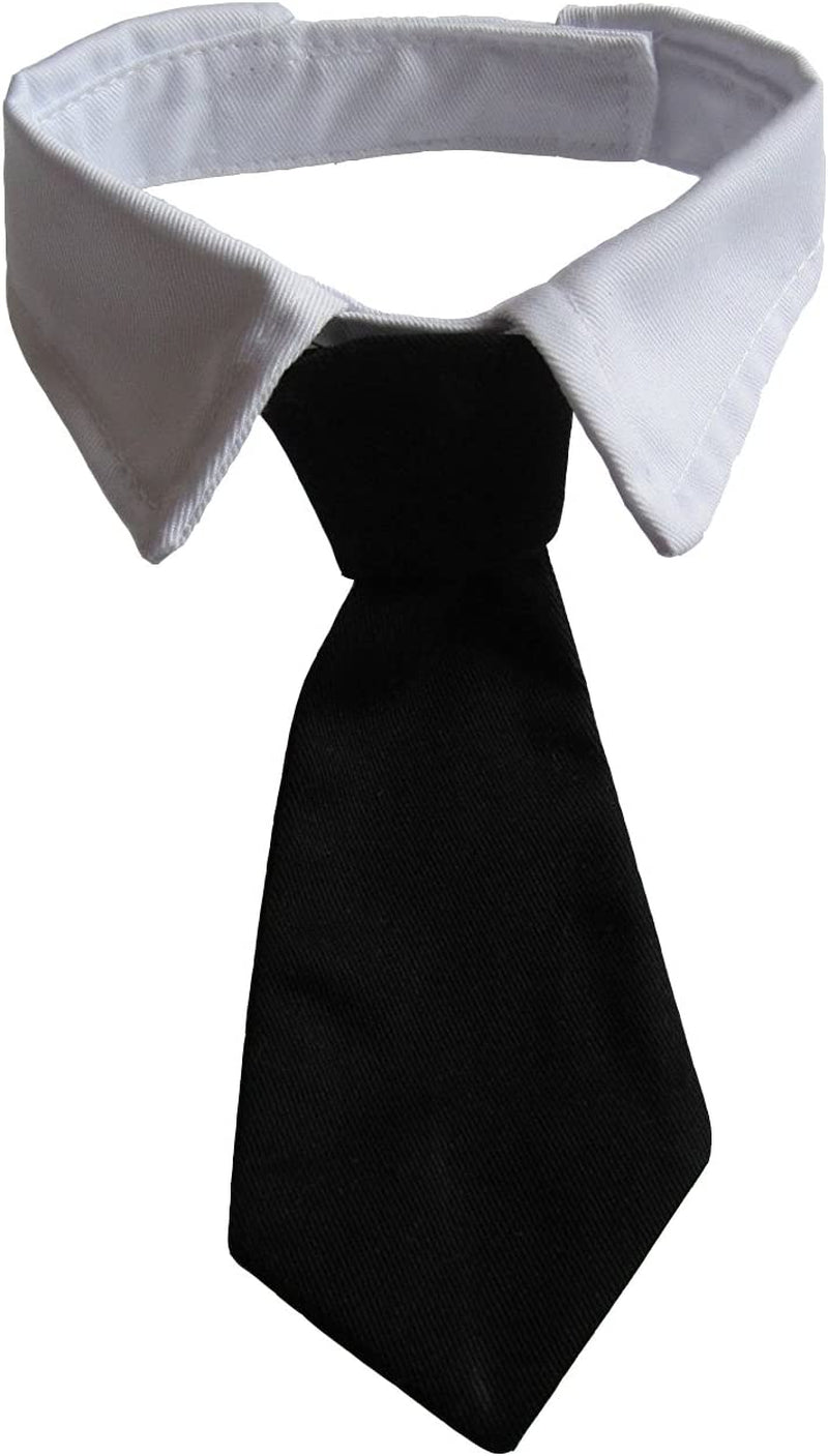 Dog Neck Tie, Pet Tuxedo Cotton Collar with Black Tie for Dogs & Cats