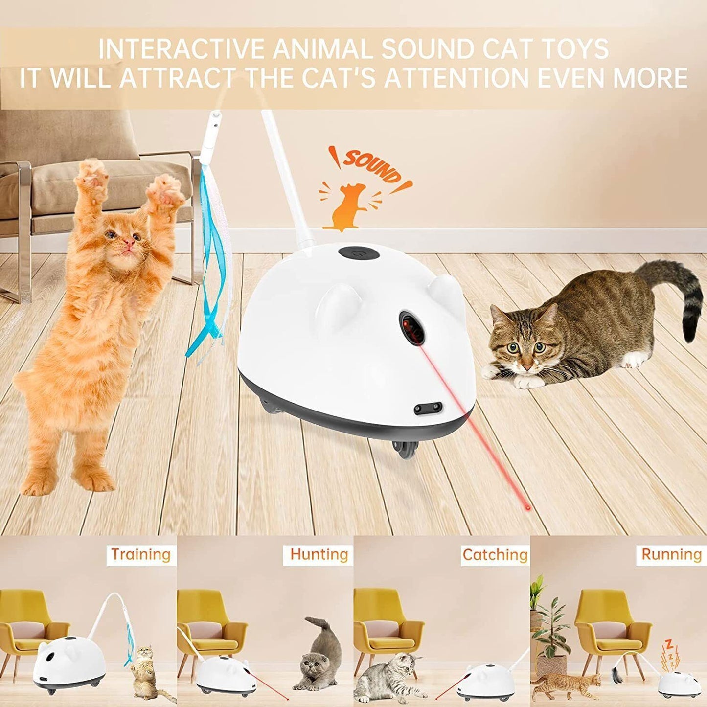 Interactive Cat Toys for Indoor Cats Electronic Cat Exercise Toys Cat Mouse Toys