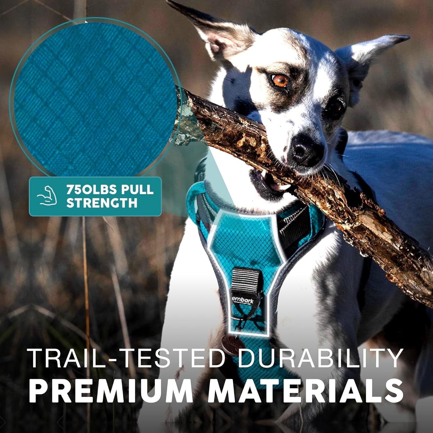 Embark Adventure Dog Harness, Easy on and off with Front and Back Leash Attachments & Control Handle - No Pull Training, Size Adjustable and Non Choke