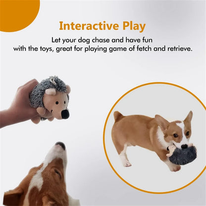 Dog Squeaky Toys Hedgehog Stuffed Plush Dog Chew Toys Interactive Dog Toys for Small Medium and Large Dog,B